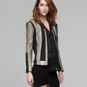 Helmut Lang Rift Stretch Leather Carbon Jacket